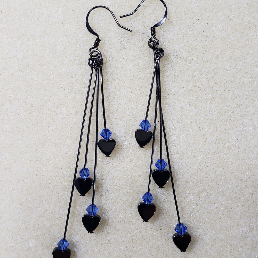 Hand made fashion earrings blue